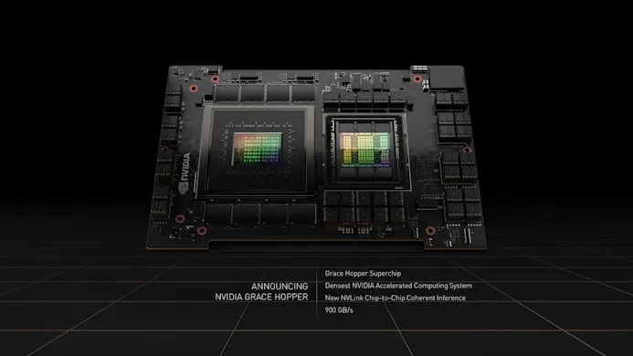 Render van Nvidia's Grace Hopper-chipset voor datacenters en high-power computing.