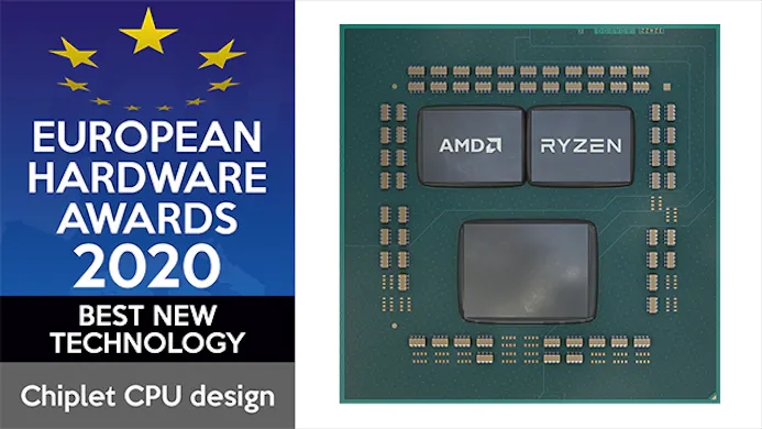 AMD's nieuwe chiplet CPU-ontwerp werd door de European Hardware Awards bekroond met de prijs voor Best New Technology.