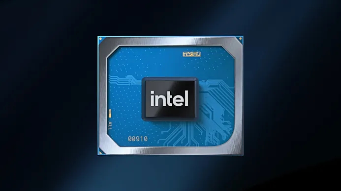 Afbeelding van een grafische processor van Intel onder het Xe-vaandel.