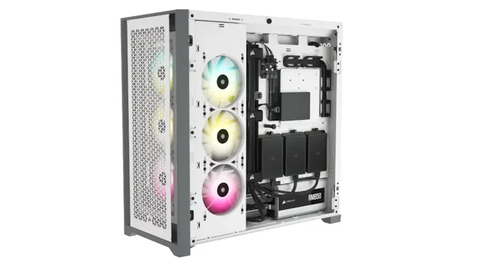 Productfoto van de achterzijde van de 5000D Airflow-computerkast van Corsair.