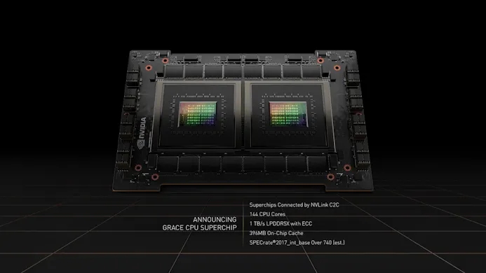 Render van Nvidia's Grace-cpu voor datacenters en high-power computing.