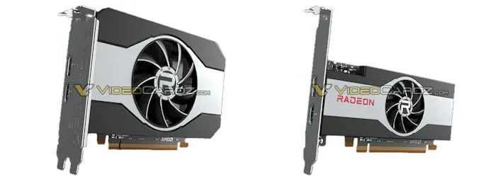 Gelekte productfoto's van twee Navi 24-videokaarten: de Radeon RX 6500 XT en Radeon RX 6400.