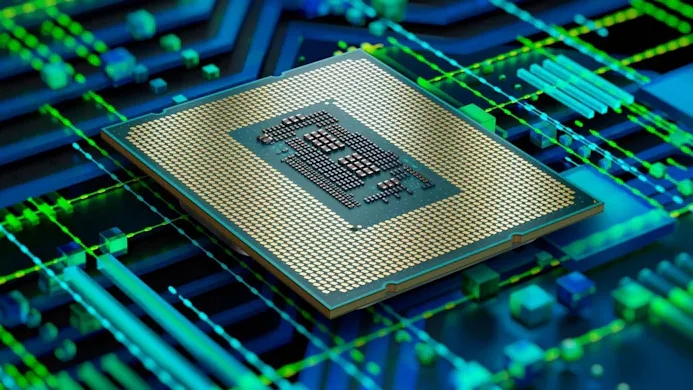 Illustratie van een Intel Alder Lake-processor