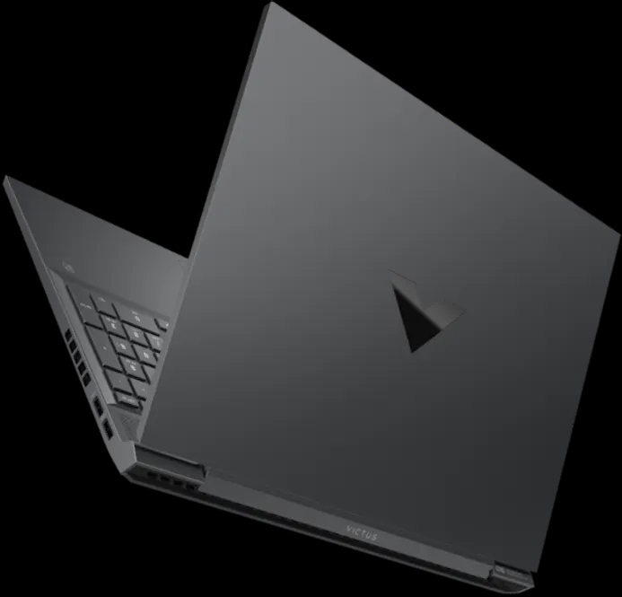 Promotionele render van de achterzijde van de eerste Victus-laptop van HP.