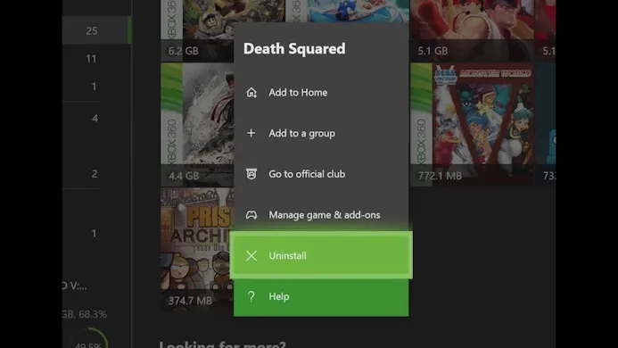 Uninstall Xbox One